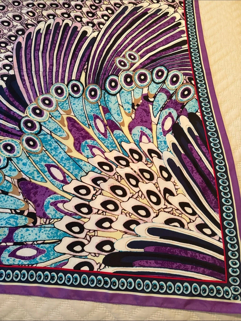 Vintage “Peacock” Scarf Large